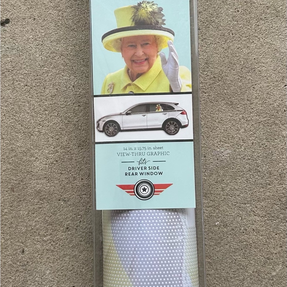Queen Elizabeth Car Window Graphic new